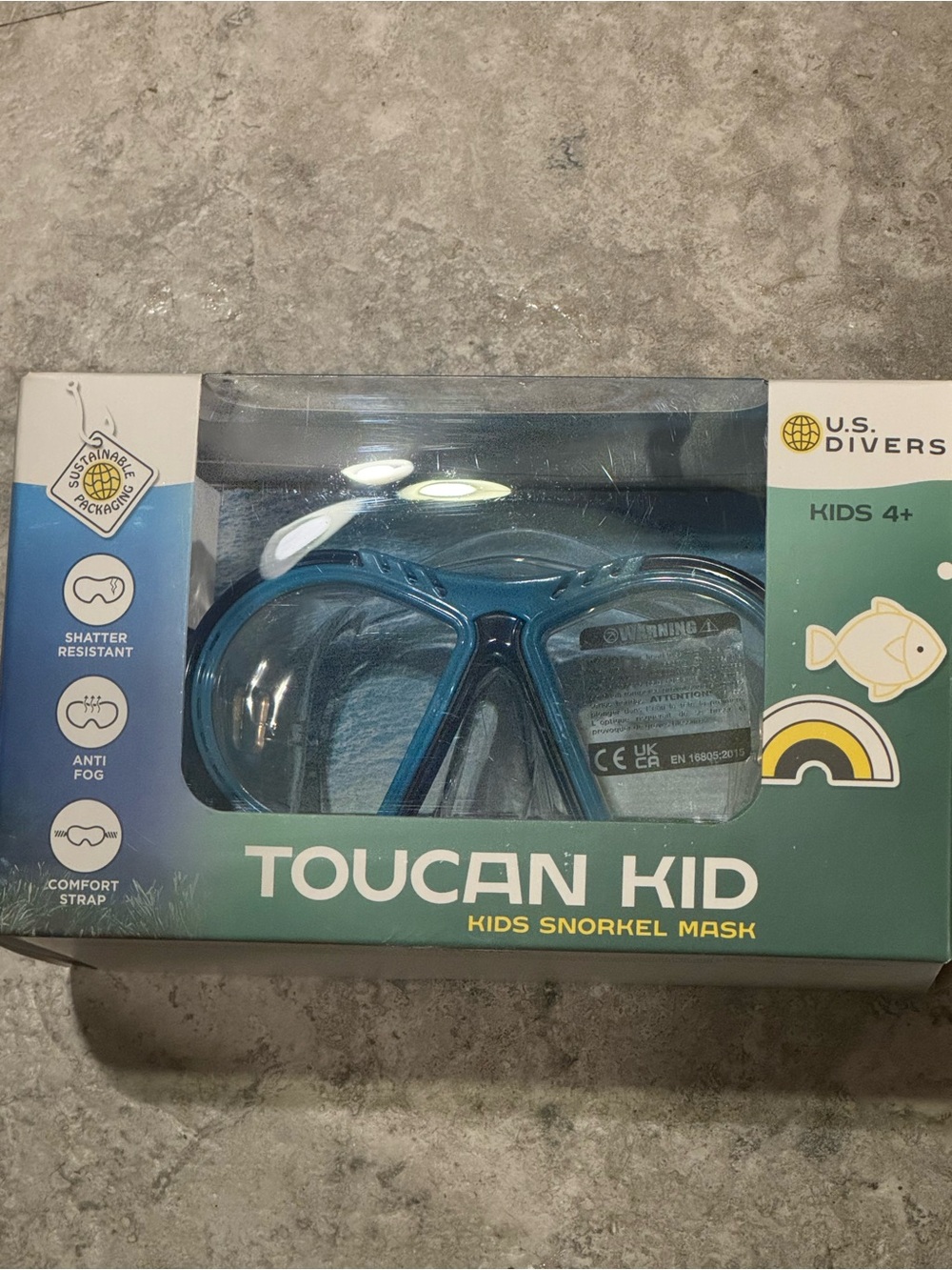 Toucan Kid Blue Kids Snorkel Mask